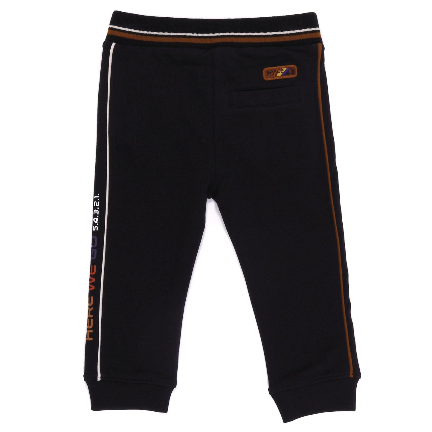 Pantalon en french terry brossé marine- Dans la lune- F2157-08- 3 à 24 mois