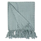 Couverture mousseline gaufrée en coton biologique - Sarcelle