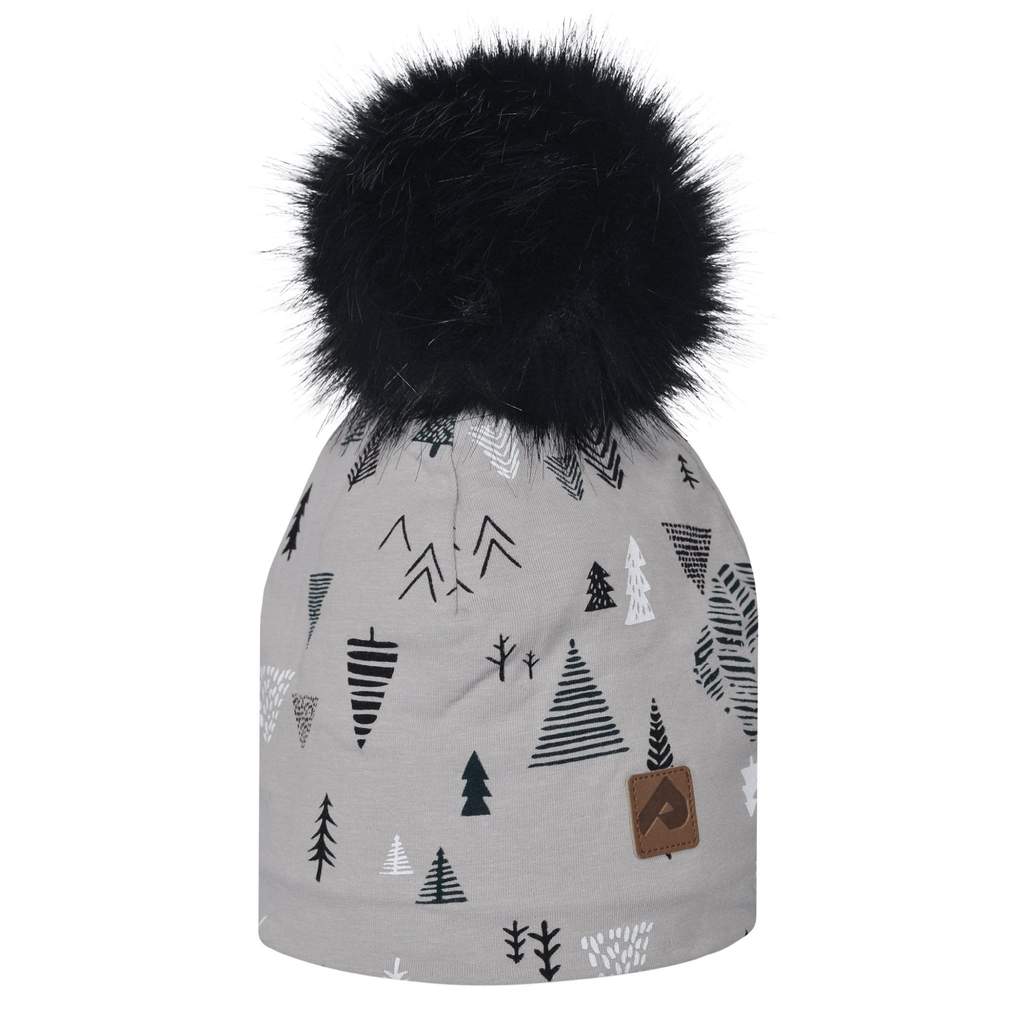 Tuque avec pompon - Arbres gris - 2 à 14 ans