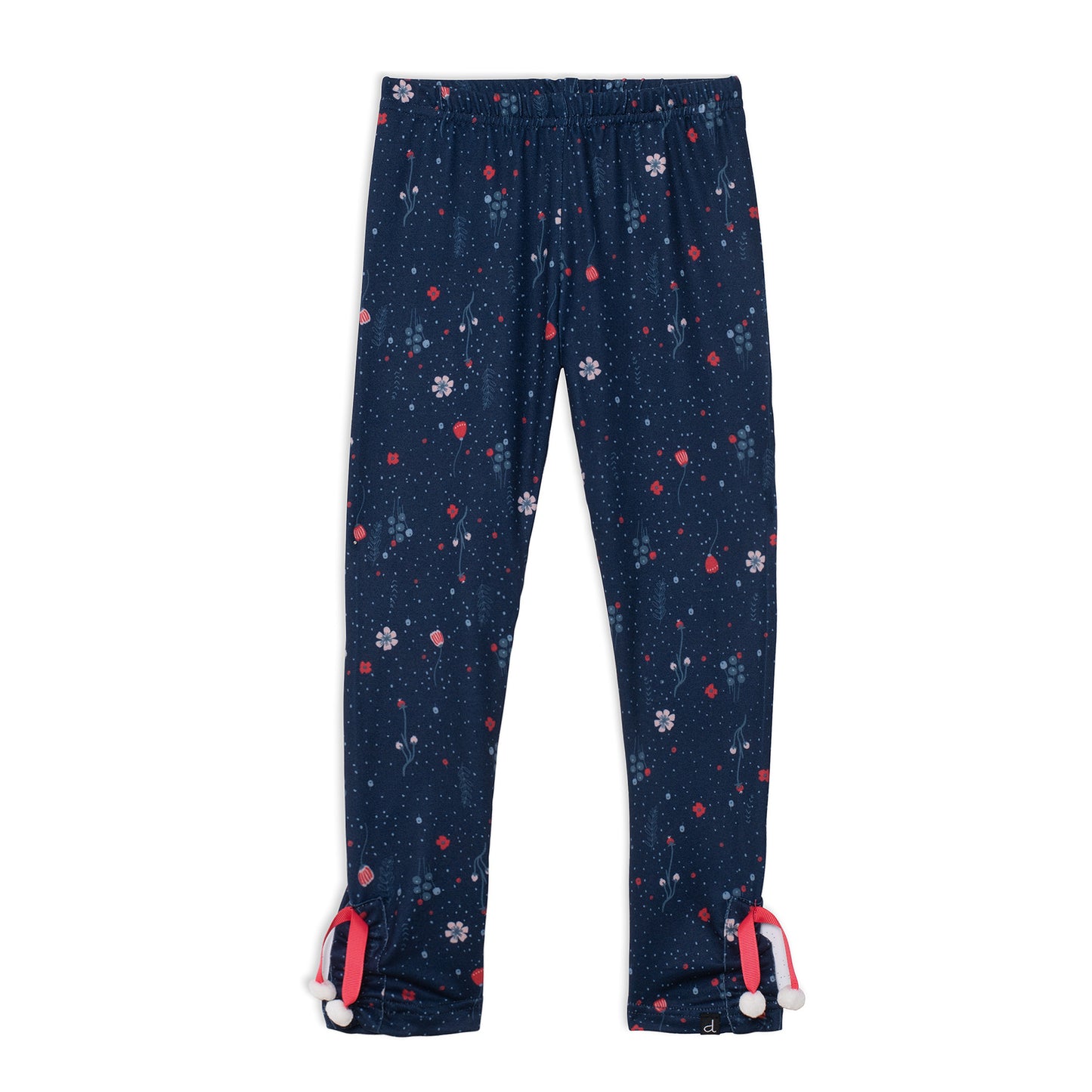 Legging avec pompons au bas E20H61-036 - Imprimé fleurs - 3 à 12 ans