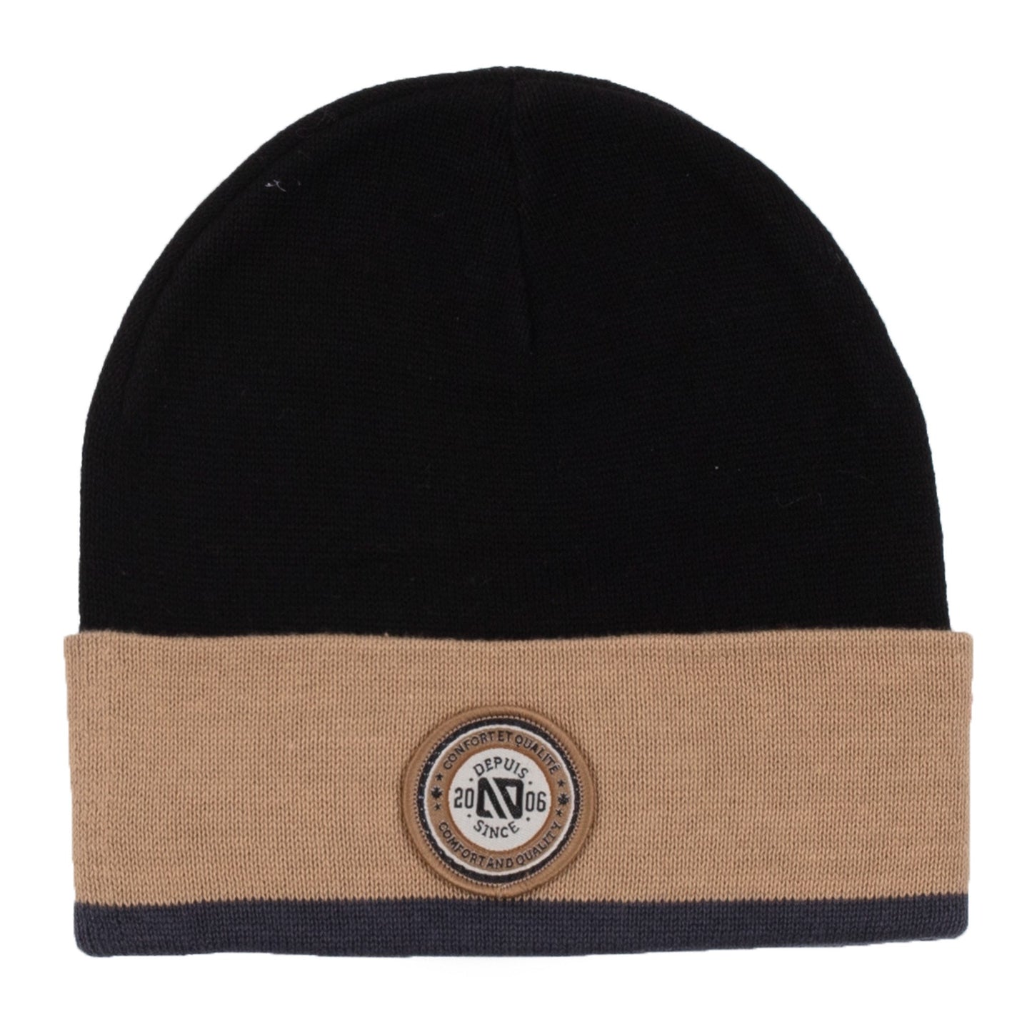 Tuque en tricot - Noir/Tan -S22TUT213-1 - 2 à 14 ans
