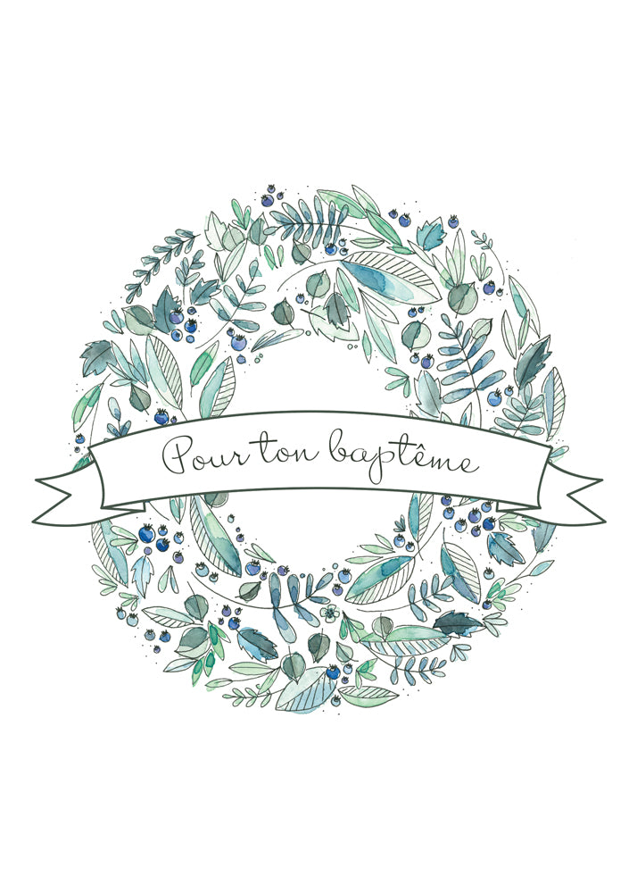 Carte avec illustration à l'aquarelle - Olivia_