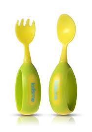 Cuillère et fourchette pour tout-petits -Vert