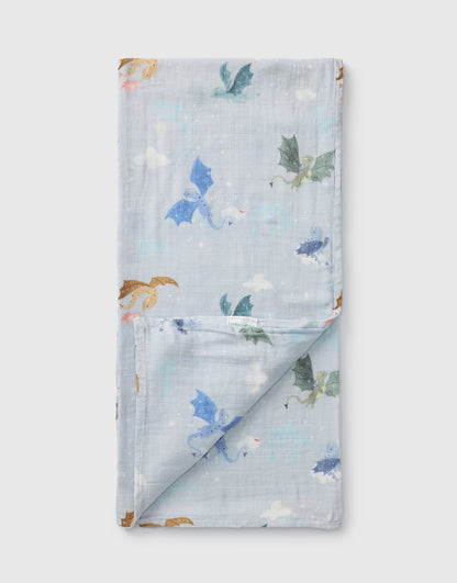 Couverture de mousseline de bambou - Dragons magiques