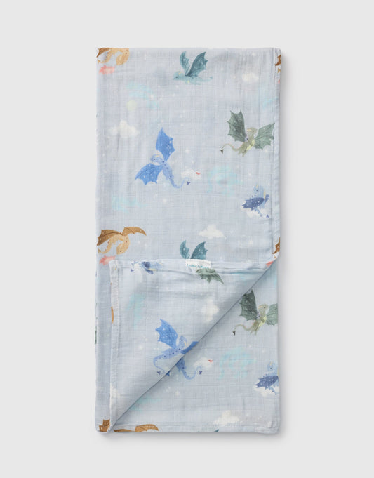 Couverture de mousseline de bambou - Dragons magiques