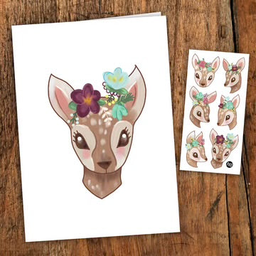 Carte de souhaits - Les petits faons