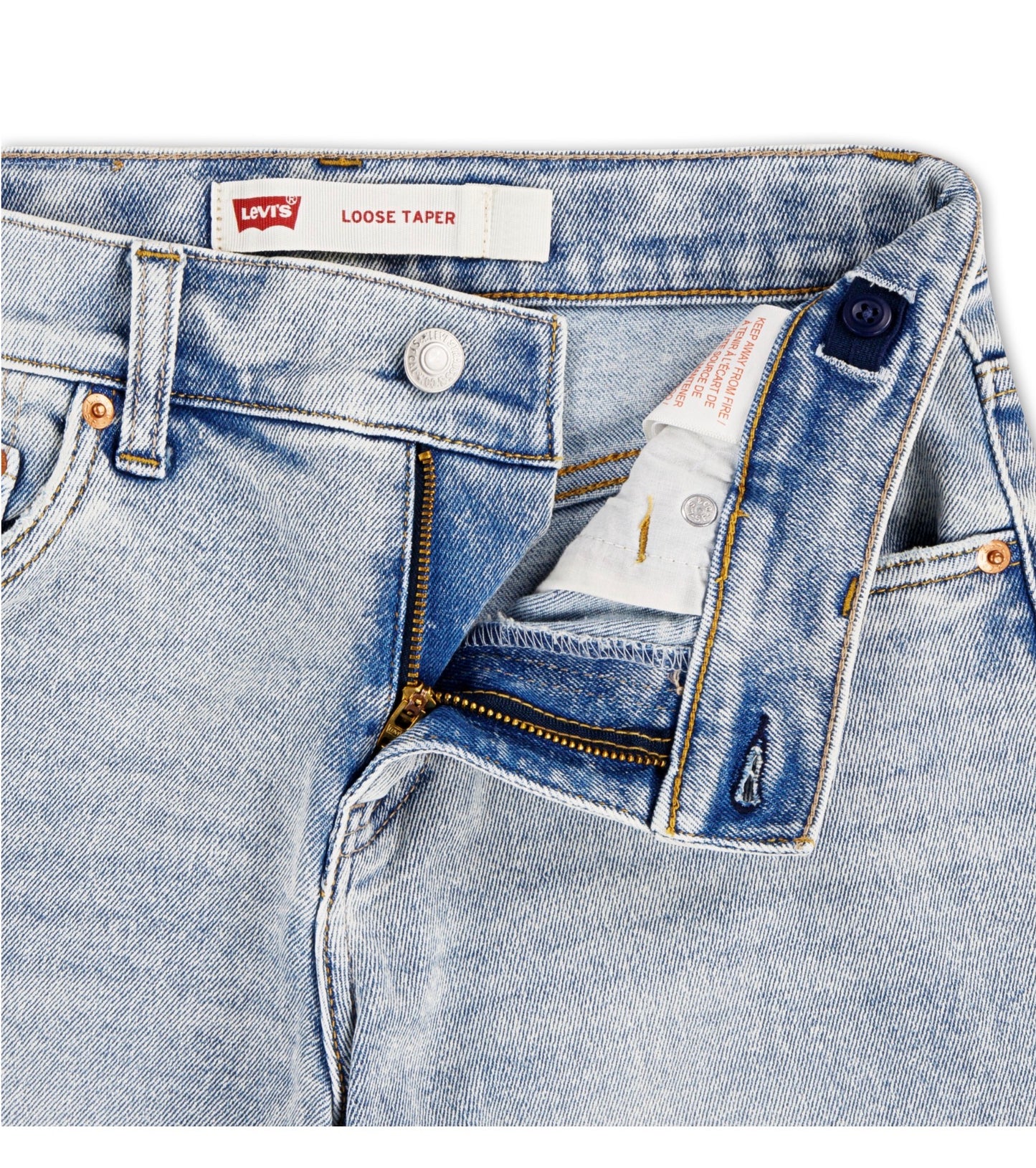 Jeans coupe ample fuselée - 91D516-LD2 - Bleu essentiel - 8 à 18 ans