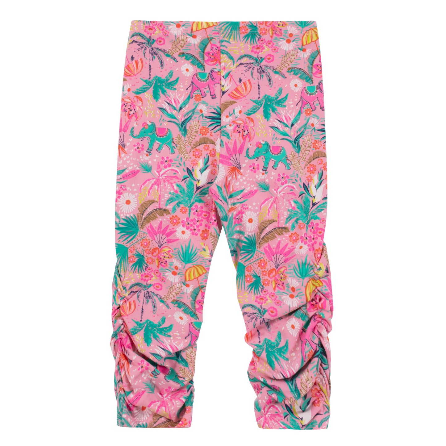 Legging 3/4 imprimé rose pop - Jungle asiatique - S2402-04 - 2 à 10 ans