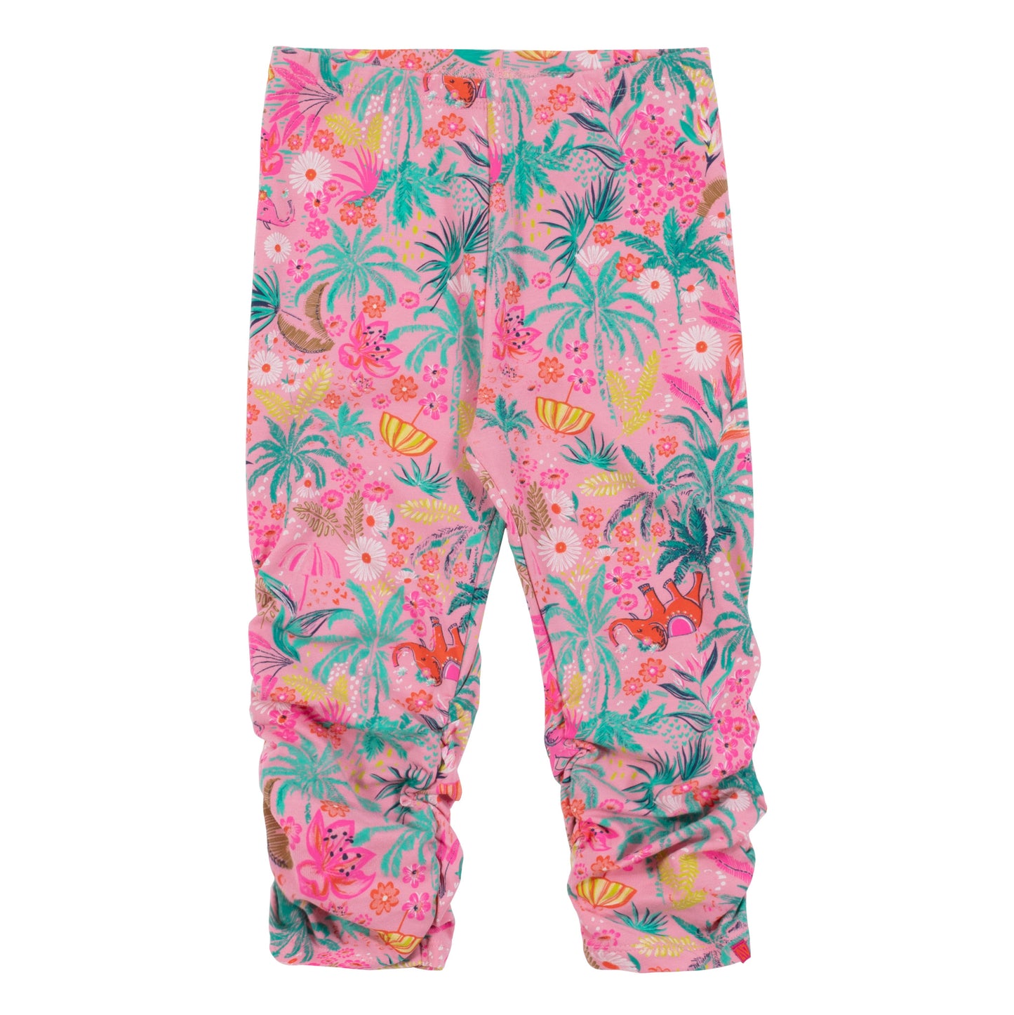 Legging 3/4 imprimé rose pop - Jungle asiatique - S2402-04 - 2 à 10 ans