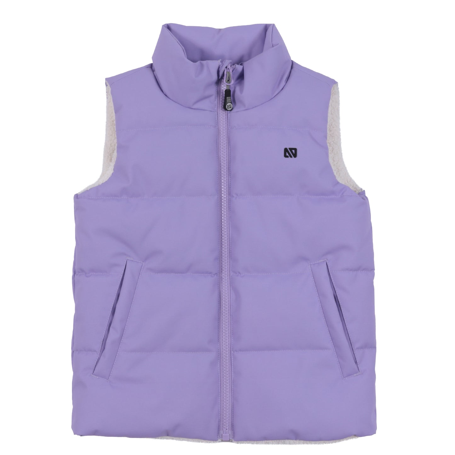 Veste matelassé réversible sans manches - F2604-12 - Lilas - 2 à 10 ans