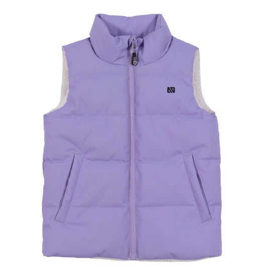 Veste matelassé réversible sans manches - F2604-12 - Lilas - 2 à 10 ans