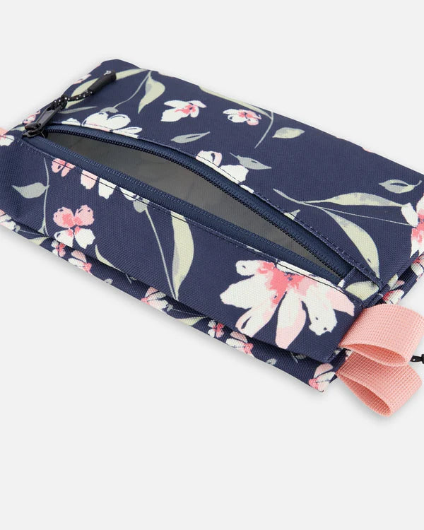 Trousse À Crayons Double H20ZEC_016 - Marine Imprimé Fleurs
