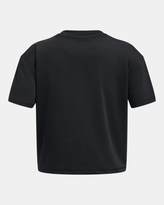 UA Motion Girls' Short Sleeve Noir/Gris - 7 à 14 ans