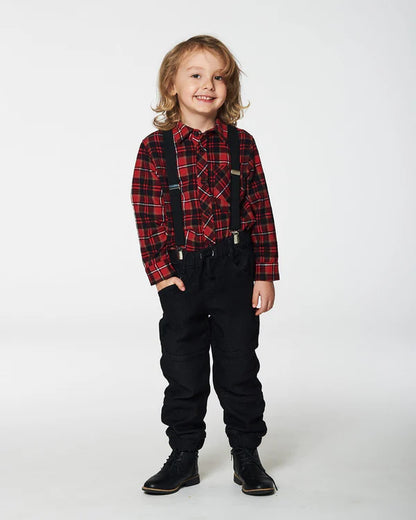 Pantalon jogger en denim noir extensible - Essentiels - G20YB24-124 - 2 à 12 ans