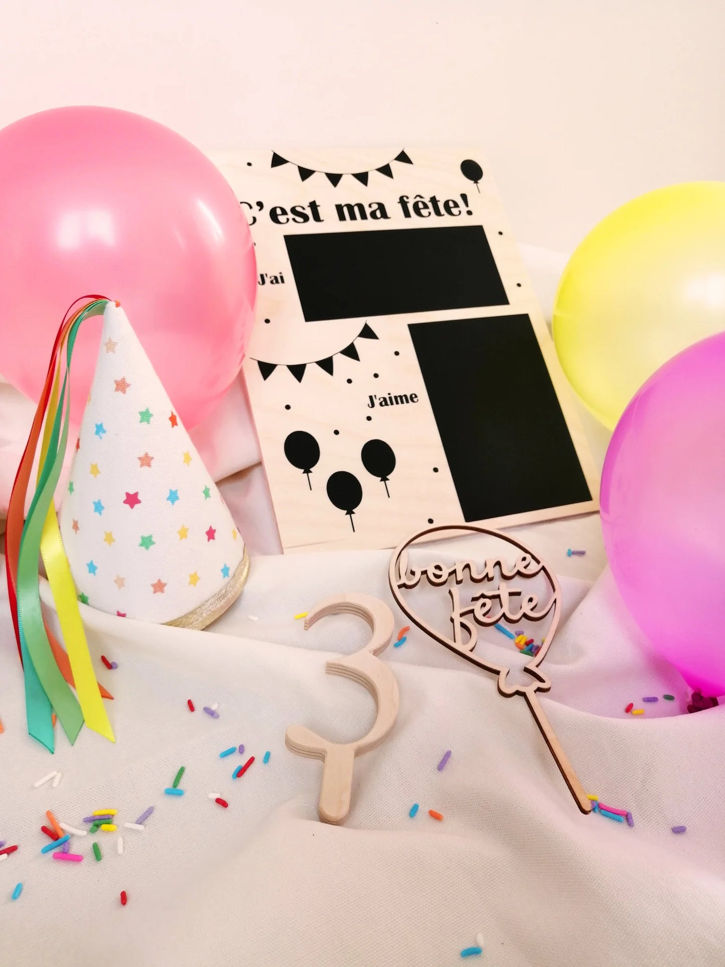 AFFICHE ANNIVERSAIRE EN BOIS