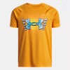 UA Boys' TechGraphic Wordmark Short Sleeve Squad Orande - 7 à 14 ans