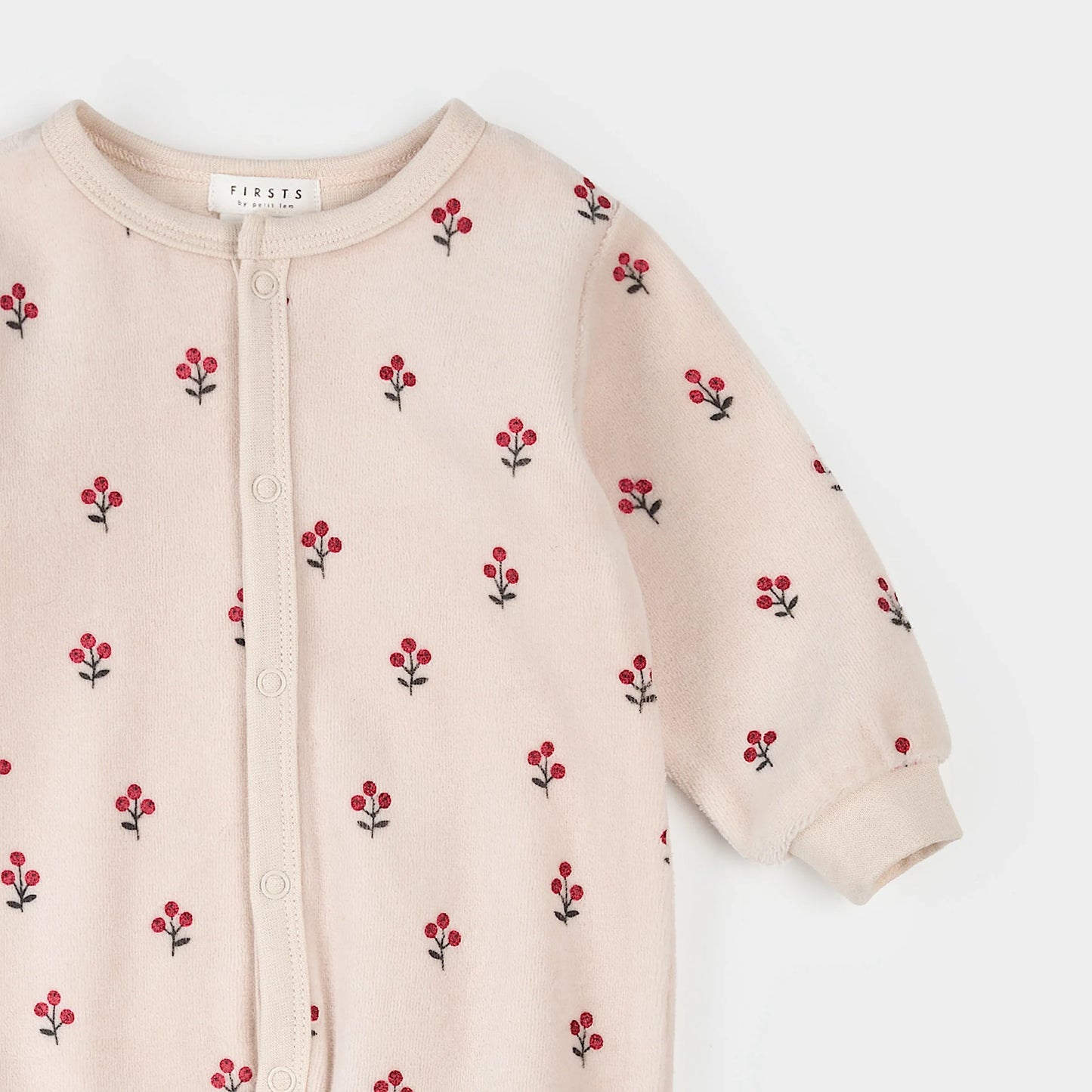 Dormeuse à pieds en velours - Rose - Nouveau-né à 24 mois