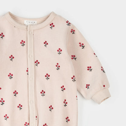 Dormeuse à pieds en velours - Rose - Nouveau-né à 24 mois