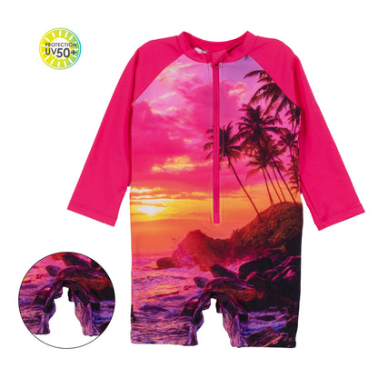 Maillot de bain 1 pièce à manches longues - S24S336 - 6 mois à 4 ans