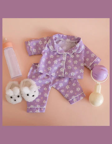 ENSEMBLE SLEEPY TIME DAISIE - PYJAMA, PANTOUFLE, LAIT ET HOCHET