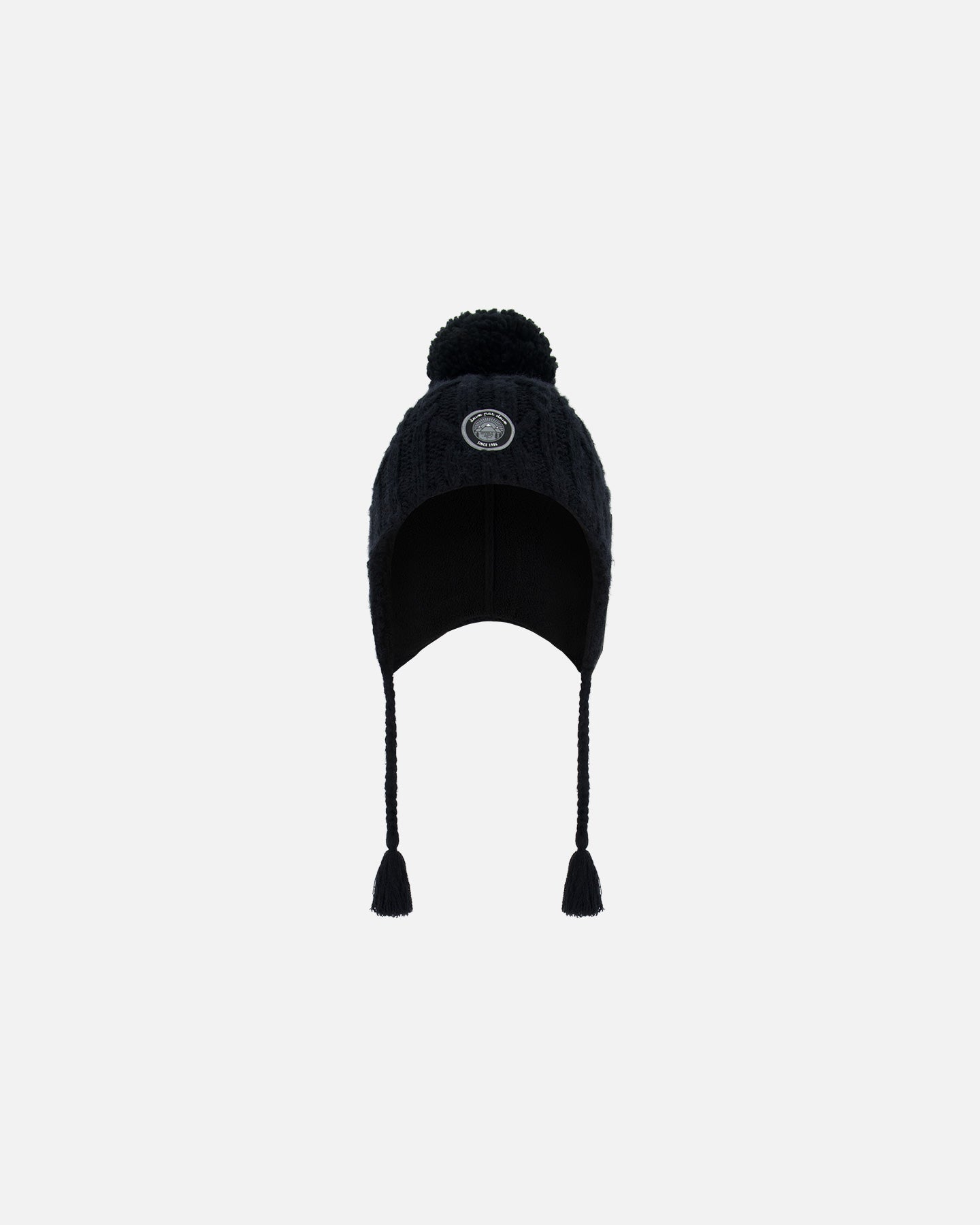 Tuque d’hiver en tricot avec oreille - Noir - G10XT1-999  2/4  à 5/8 ans