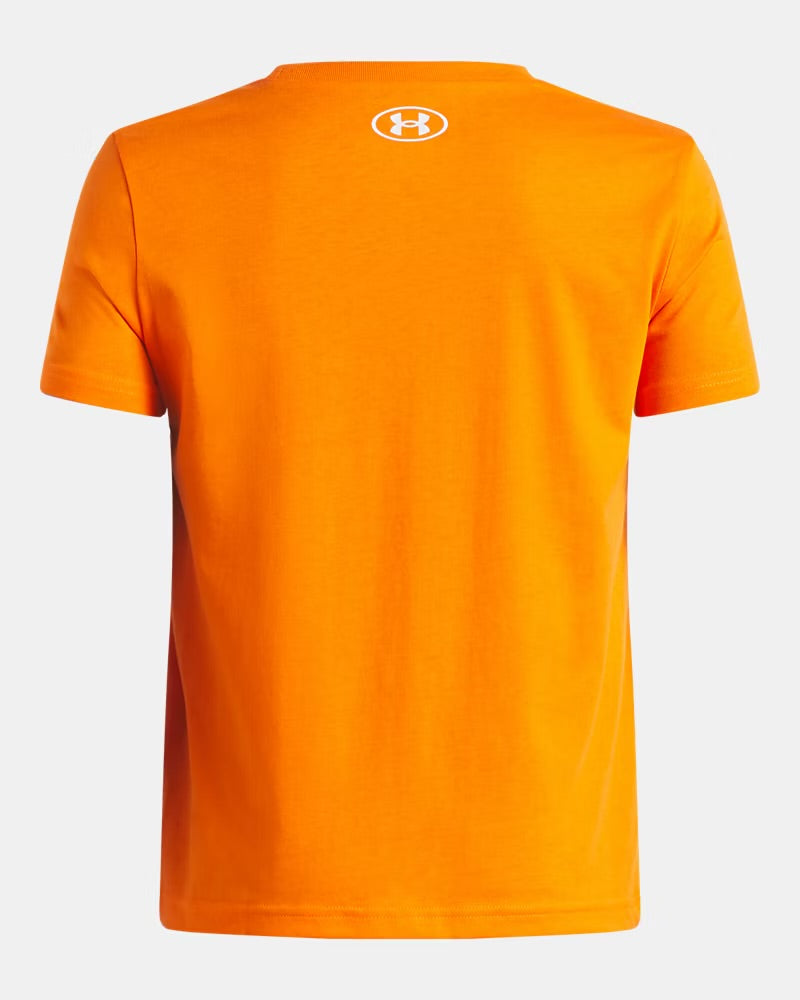 T-Shirt -  UA Logo Wordmark 1389963-808 - Orange - 7 à 14 ans