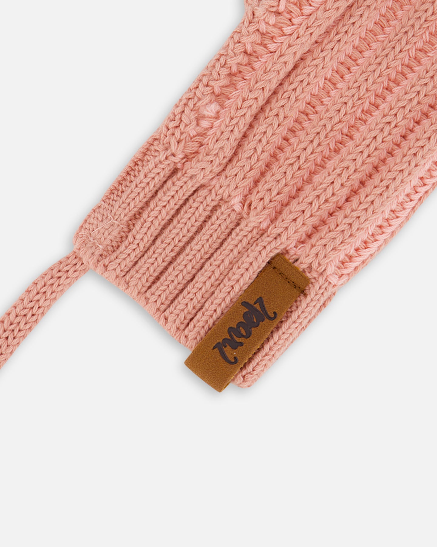 Mitaines en tricot avec cordon - F30WT25-650- Rose cendré - 6 à 24 mois