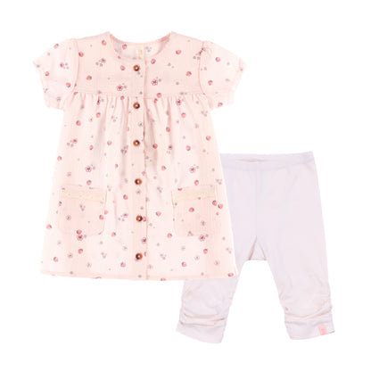 Ensemble tunique et legging 3/4 - Champs de fraises - S2660-08 - Nouveau-né à 24 mois