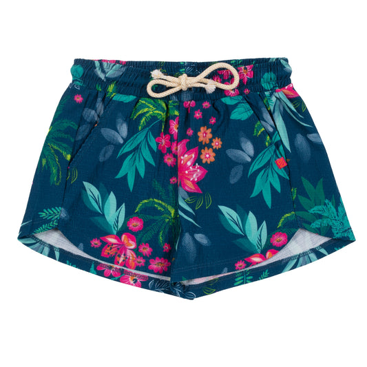 Culotte courte imprimée bleu - Jungle asiatique - S2402-08 - 2 à 10 ans