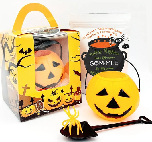 NOUVEAU HALLOWEEN BOITE SURPRISE ORANGE BAIN DES PETITS SORCIERS 100G