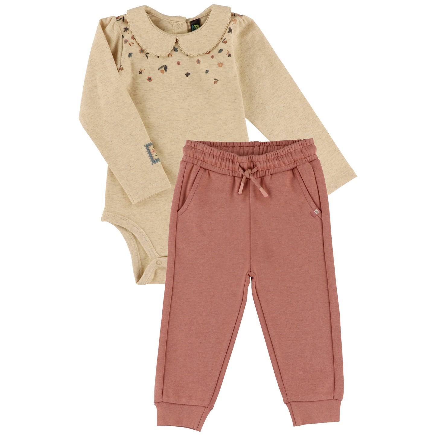 Ensemble cache-couche et pantalon - Charmante floraison - F2656-02 - 3 à 24 mois