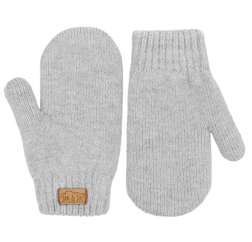 Mitaine en tricot - Gris -  3 mois à 5 ans