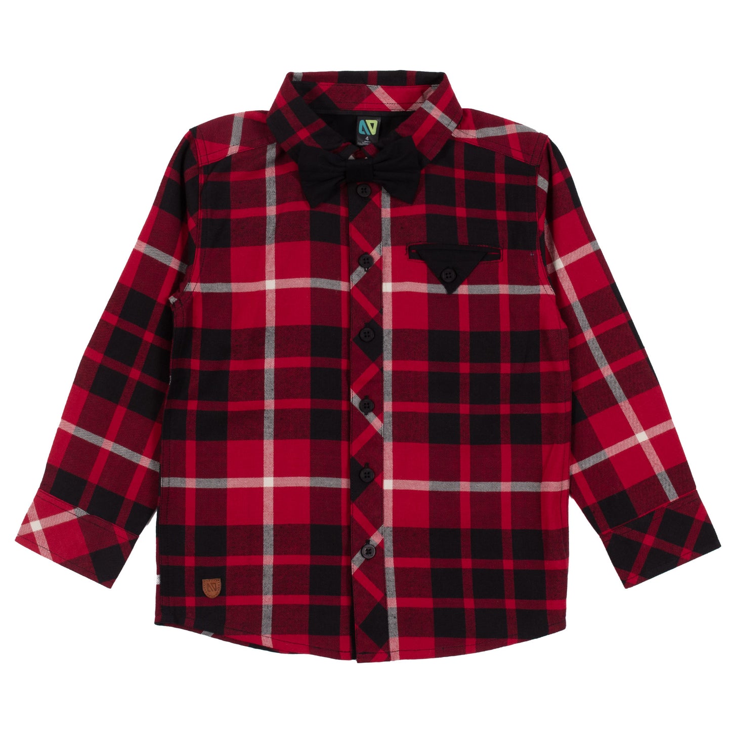 Chemise  à carreaux noir/rouge F2425-03 - 2 à 14 ans