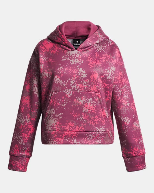 UA Girls' Armour Fleece Print HoodieRose/DUSK - 7 à 14 ans