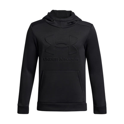 UA Boys' Armour Fleece Embossed Hoodie Noir  - 7 à 14 ans