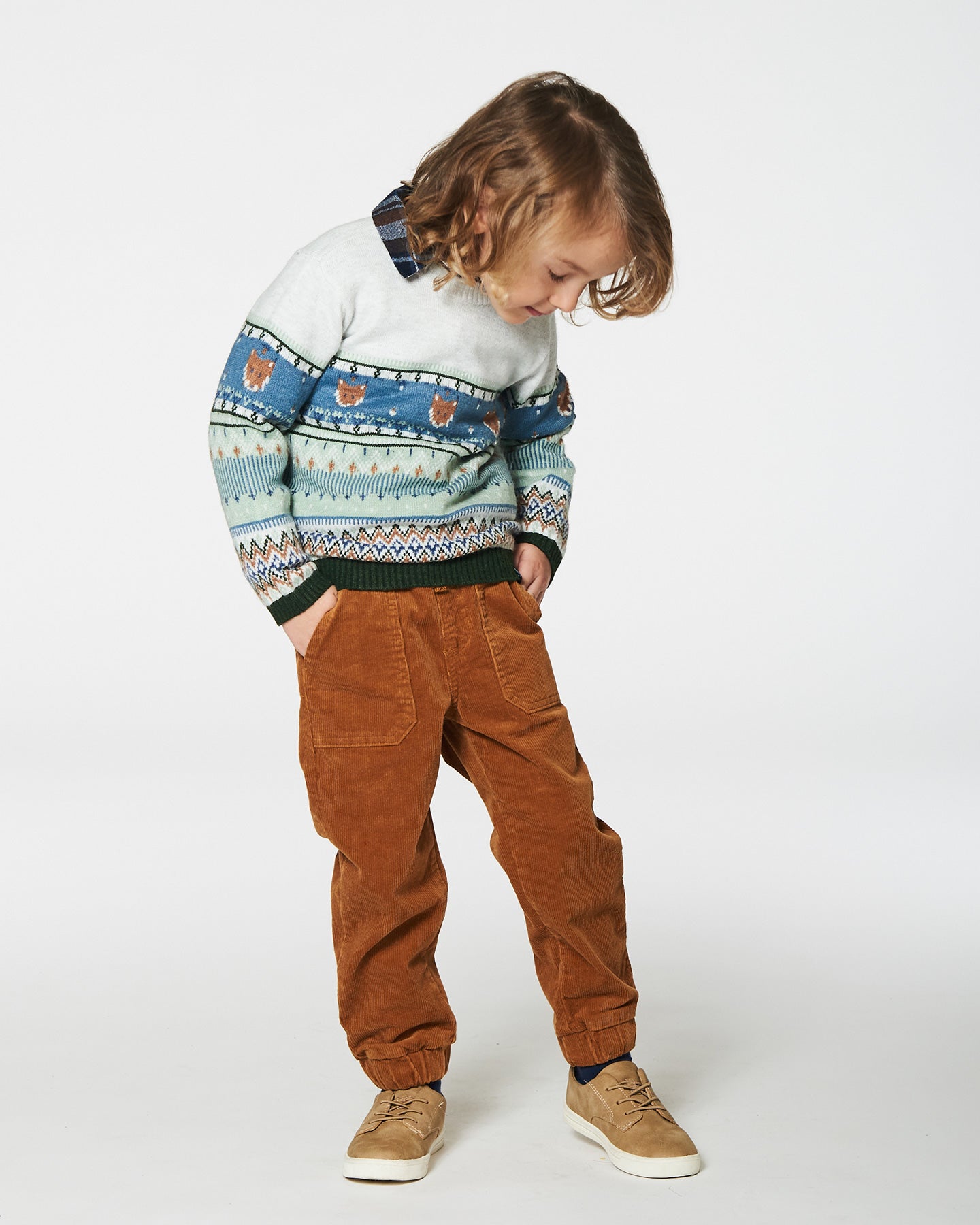 Jogger en corduroy - Chic, On fête! - G20YB26-915 - 2 à 12 ans