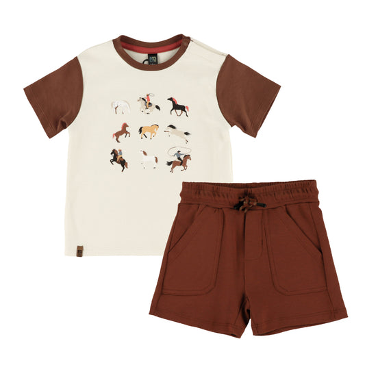 Chandail et Short - À cheval! - S2653-07 - 3 à 24 mois