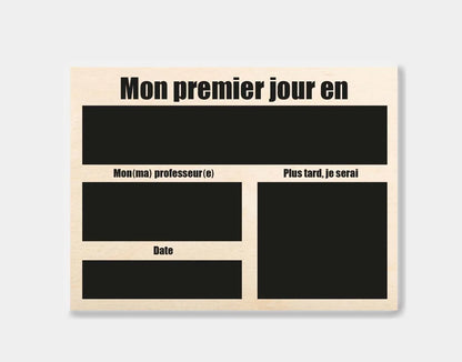AFFICHE LA RENTRÉE DES CLASSES EN BOIS