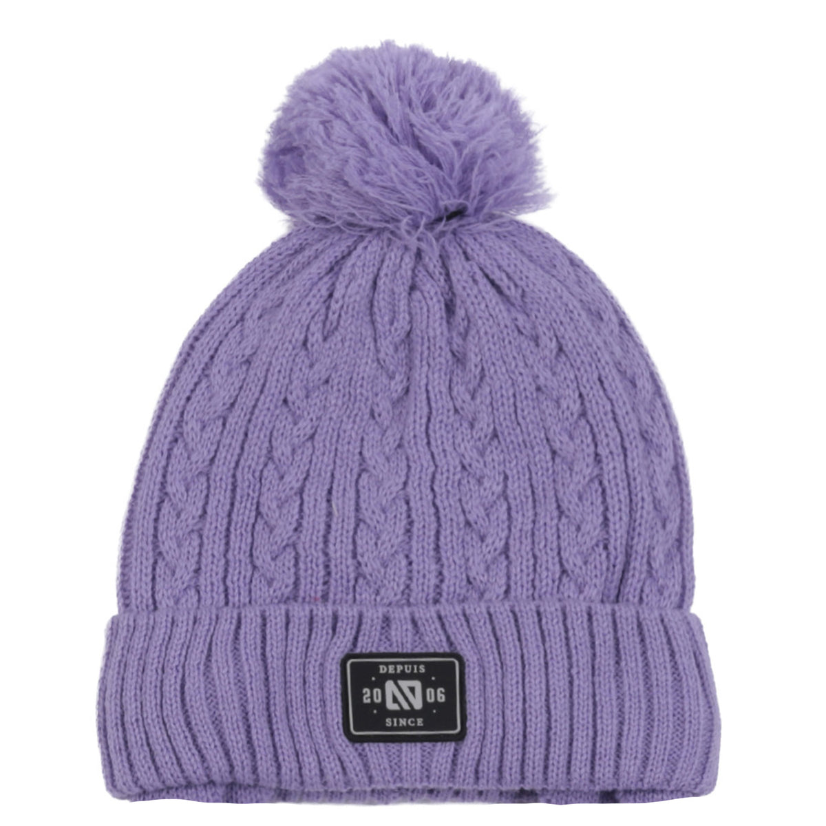Tuque d’hiver en tricot F26TU258 - Lilas - 7 à 14 ans