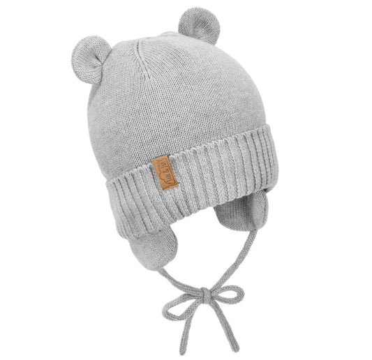 Tuque d’hiver - Ours - Gris-  3 mois à 5 ans