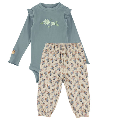 Ensemble cache-couche et pantalon - Charmante floraison - F2656-01 - 3 à 24 mois