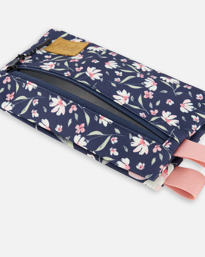 Trousse À Crayons Double H20ZEC_016 - Marine Imprimé Fleurs