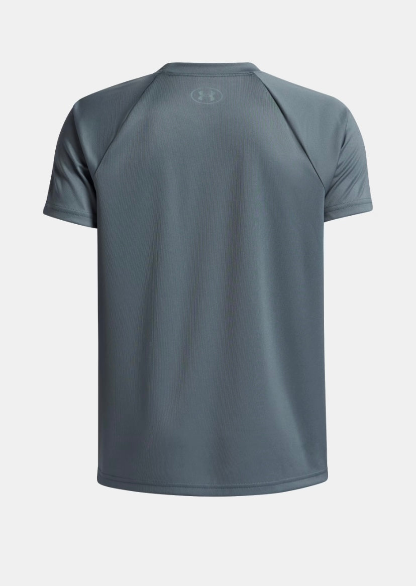 UA Tech Hybrid Print Boys' Short Sleeve Jasper/Serpentinel - 7 à 14 ans
