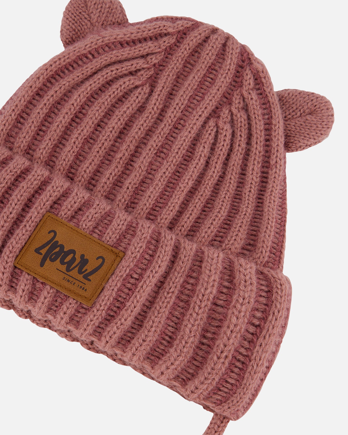 Tuque en tricot acec cordon - F30WT23-676 - Rose ancien