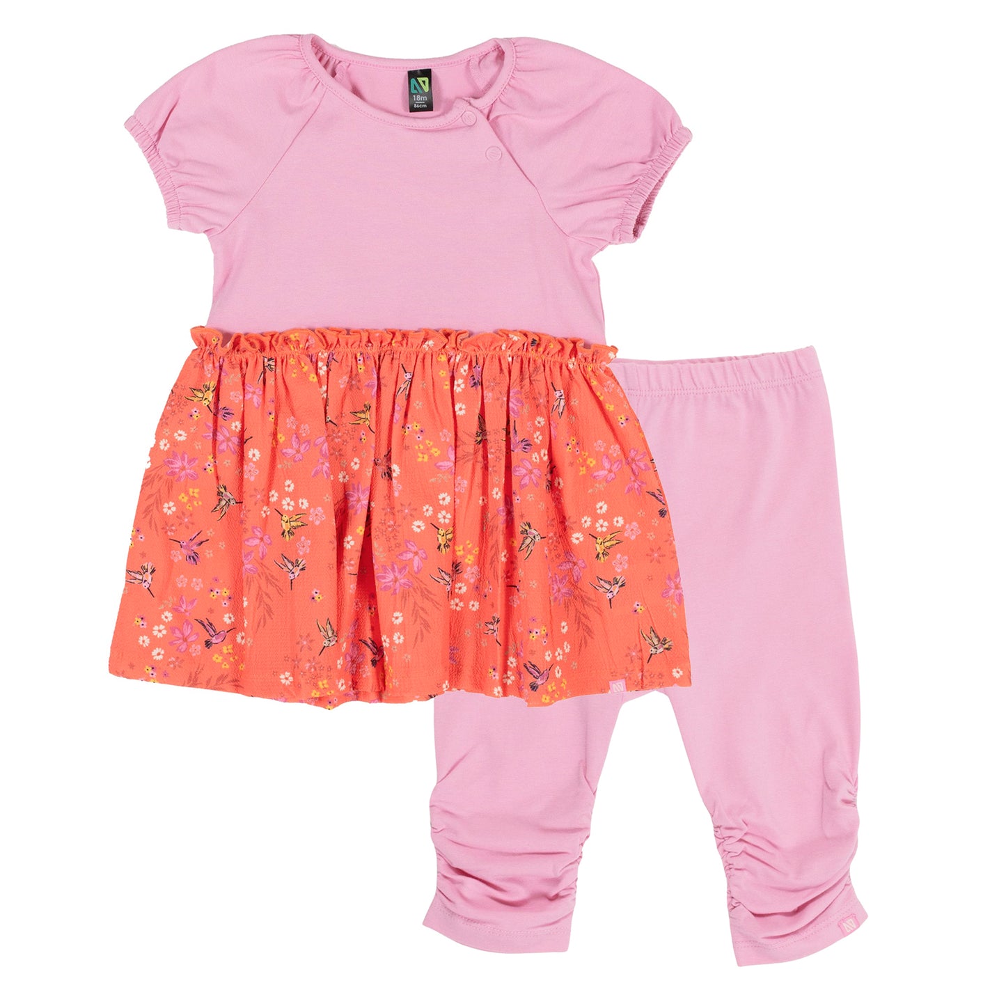 Ensemble robe et legging 3/4  - Petit miracle - S2552-01 - 6 à 24 mois