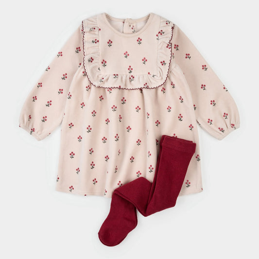 Ensemble 2 pièces robe et collant - Rose - 3 à 24 mois