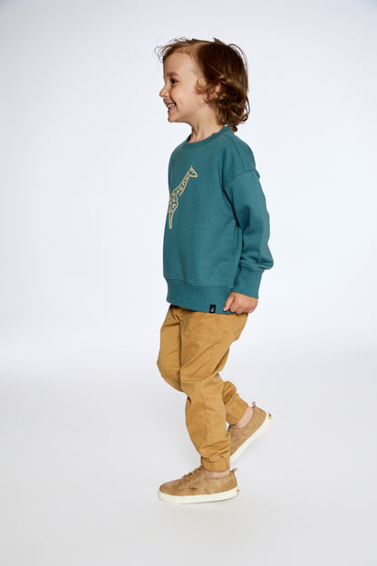 Jogger en twill extensible - Tan-  F30YB22-172 - 2 à 12 ans