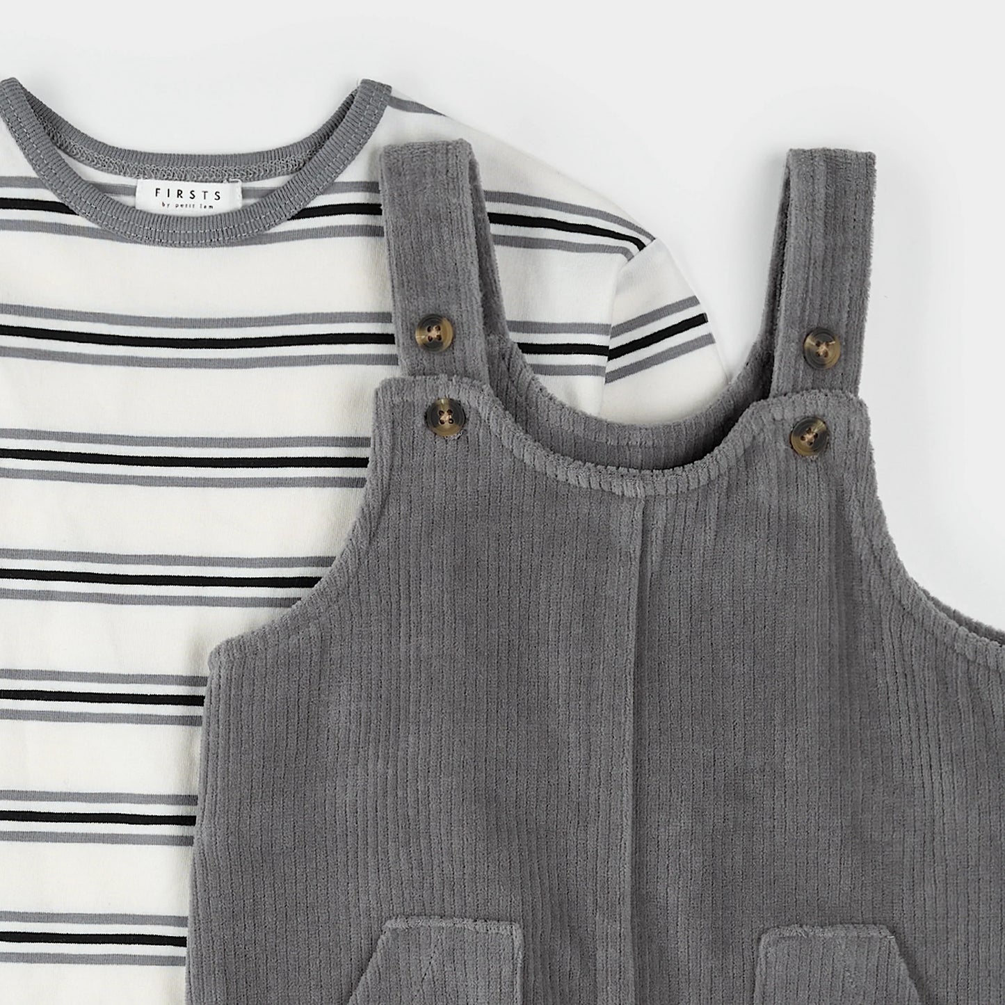 Ensemble 2 pièces Chandail et salopette - Gris - 3 à 24 mois