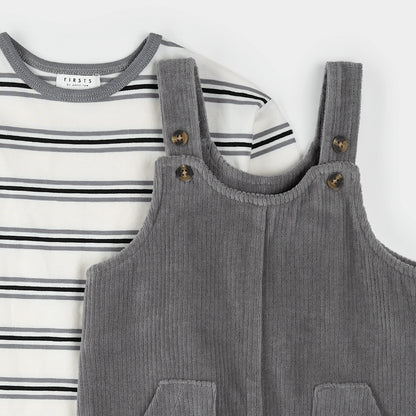 Ensemble 2 pièces Chandail et salopette - Gris - 3 à 24 mois
