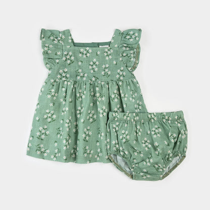 Ensemble 2 pièces robe et culotte - Vert - 3 à 24 mois